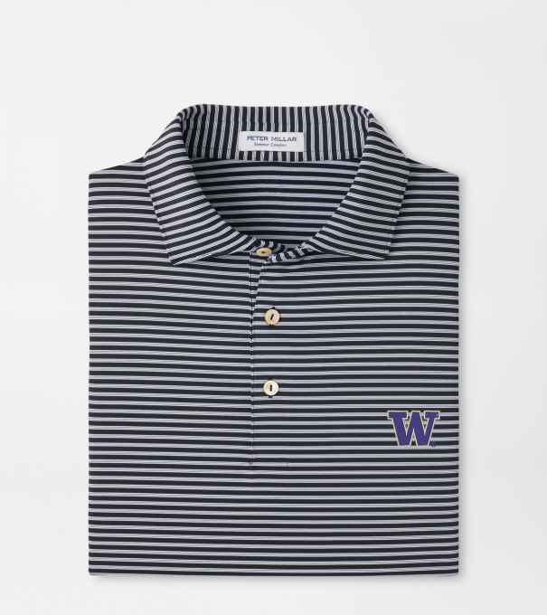 Washington Tiebreaker Performance Jersey Stripe Polo in Black
