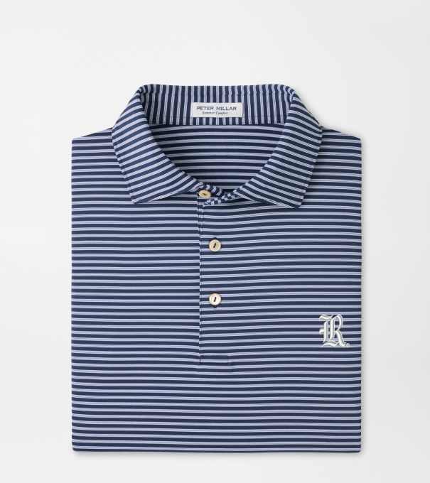 Rice University Tiebreaker Performance Jersey Stripe Polo in Navy