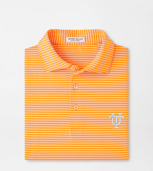 Tennessee Vault Tiebreaker Performance Jersey Stripe Polo in Orange1