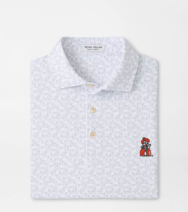 Oklahoma State Pistol Pete Bases Loaded Performance Jersey Polo in White