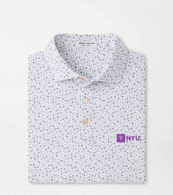 New York University Buzzer Beater Performance Jersey Polo in White