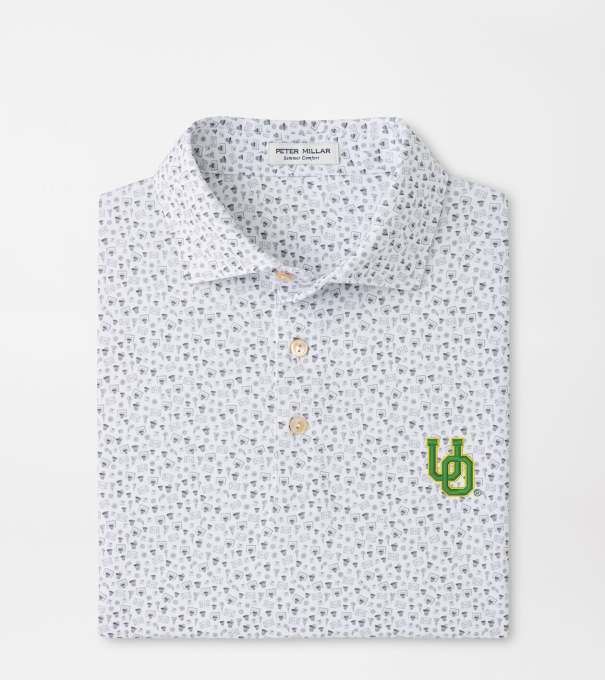Oregon Vault Buzzer Beater Performance Jersey Polo in White