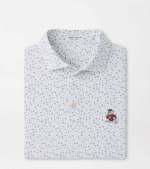 SC State Buzzer Beater Performance Jersey Polo in White