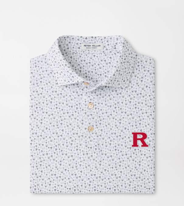 Rutgers Buzzer Beater Performance Jersey Polo in White