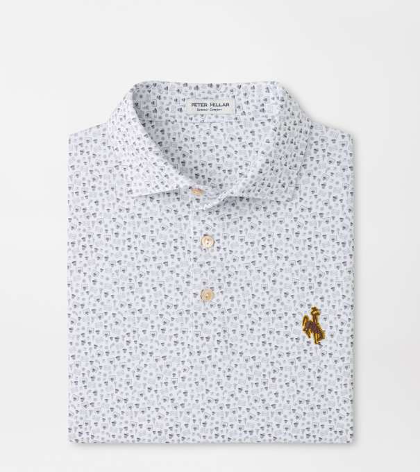 Wyoming Buzzer Beater Performance Jersey Polo in White
