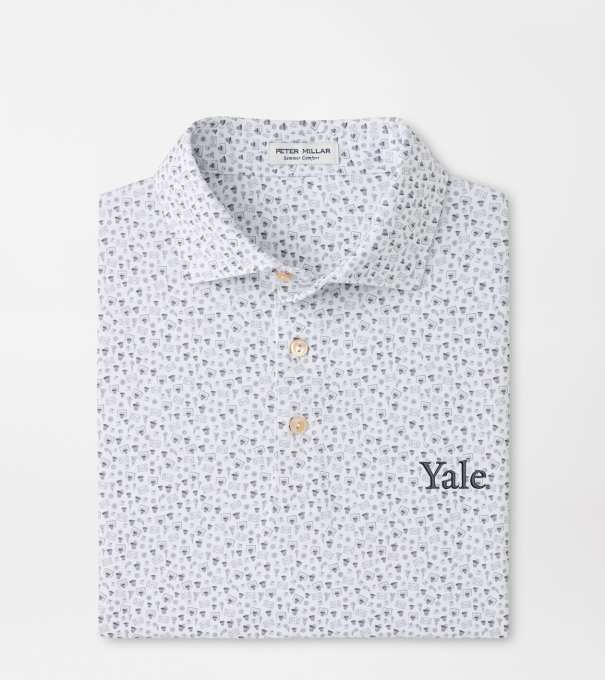Yale Buzzer Beater Performance Jersey Polo in White