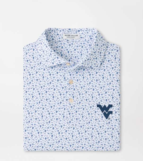 West Virginia Kick Off Performance Jersey Polo in Blue Frost
