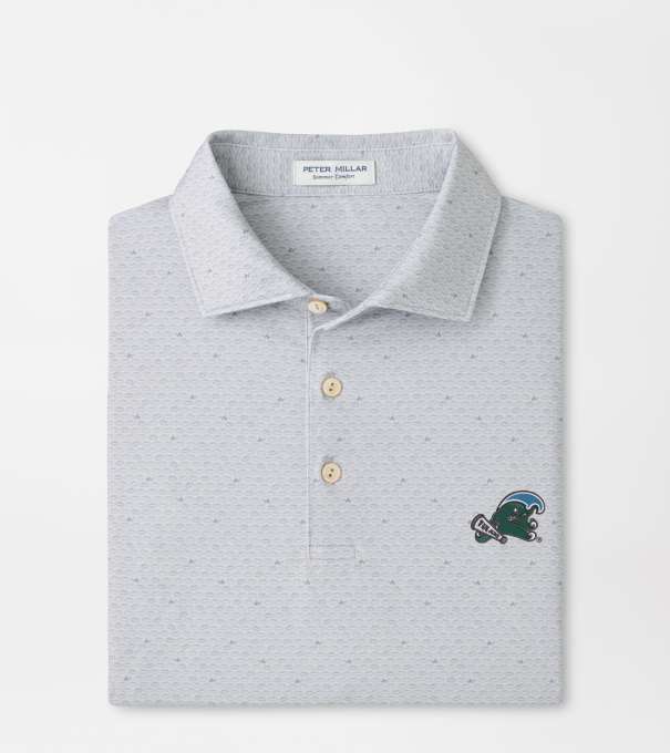 Tulane Green Wave On The Ball Performance Jersey Polo in British Grey