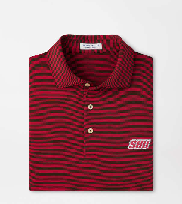 Sacred Heart University Jubilee Performance Jersey Polo in Black / Red3