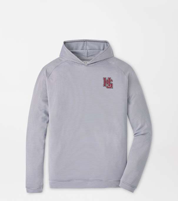 Hampden Sydney Pine Sugar Stripe Performance Hoodie in Iron