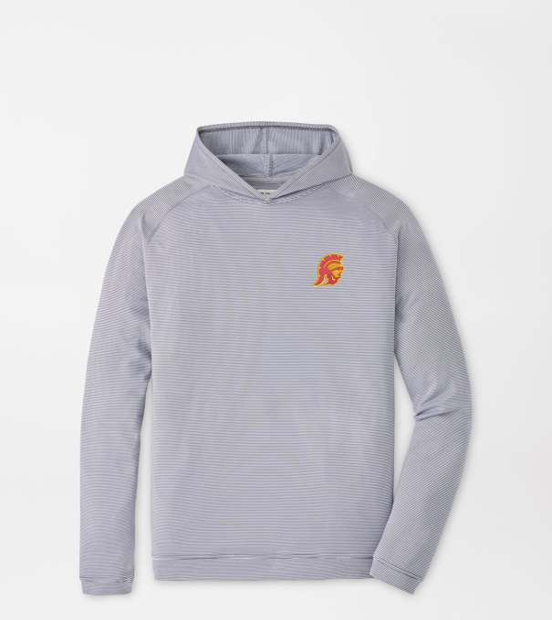 USC Trojan Pine Sugar Stripe Performance Hoodie in Iron