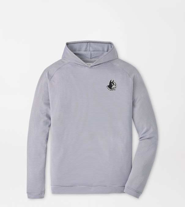 Wofford Terrier Pine Sugar Stripe Performance Hoodie in Iron