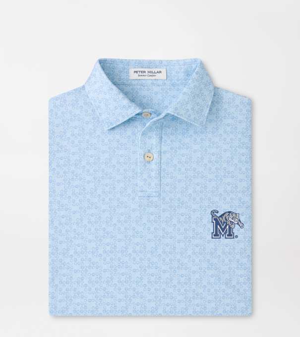 Memphis Bases Loaded Youth Performance Jersey Polo in PALE BLUE