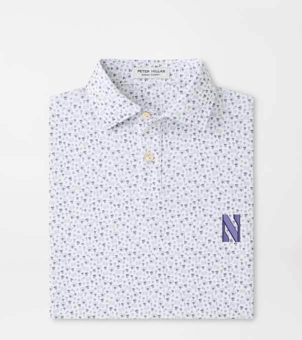 Northwestern Buzzer Beater Youth Performance Jersey Polo in White