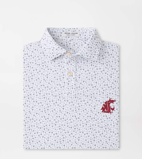 Washington State Buzzer Beater Youth Performance Jersey Polo in White
