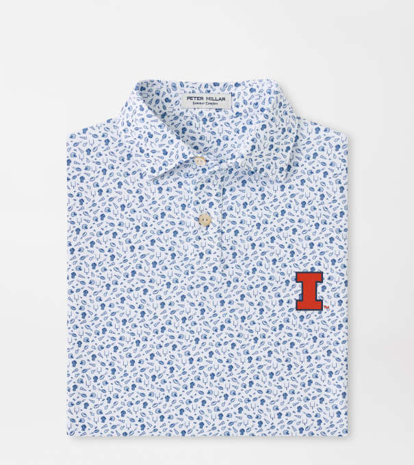Illinois Kick Off Youth Performance Jersey Polo in Blue Frost