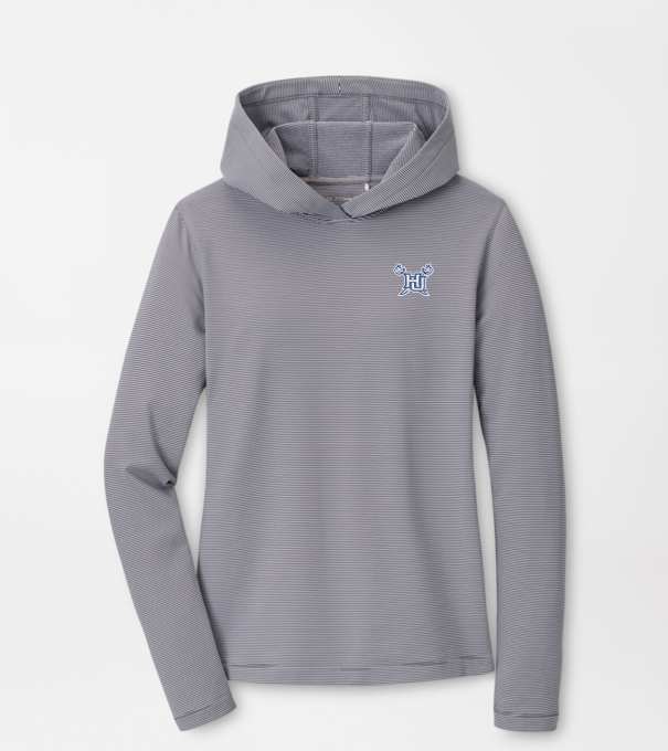 Hampton University Women's Pine Sugar Stripe Performance Hoodie in Iron
