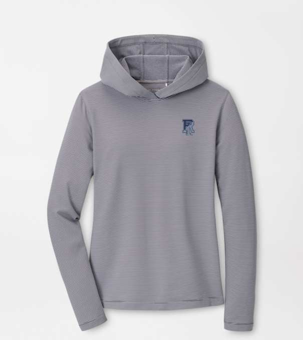 Rhode Island Women's Pine Sugar Stripe Performance Hoodie in Iron