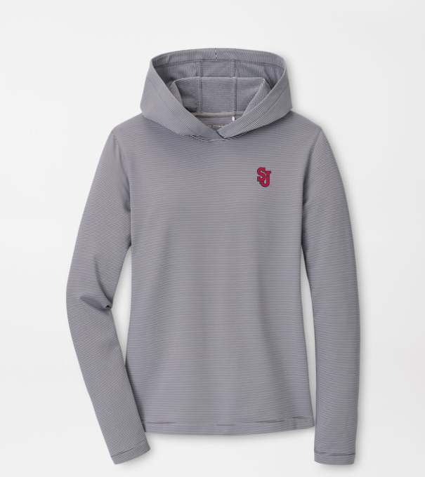 St. Johns University Women's Pine Sugar Stripe Performance Hoodie in Iron