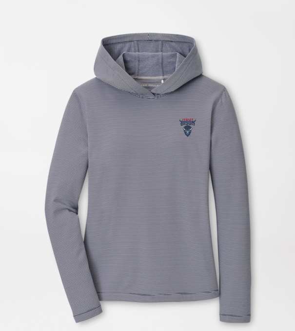 Howard University Women's Pine Sugar Stripe Performance Hoodie in Navy