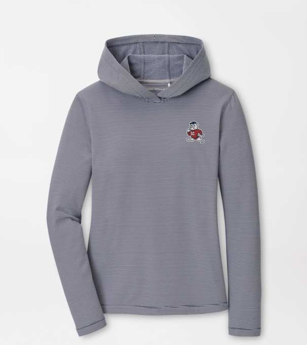 SC State Women's Pine Sugar Stripe Performance Hoodie in Navy
