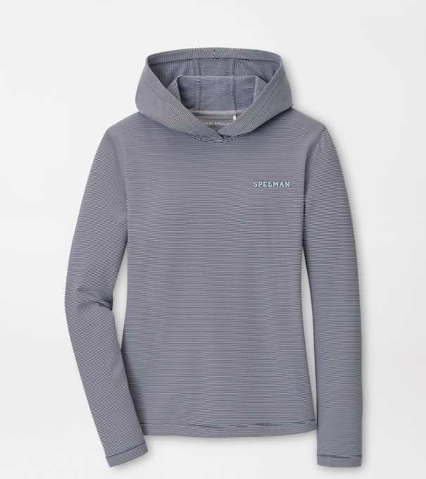 Spelman College Women's Pine Sugar Stripe Performance Hoodie in Navy