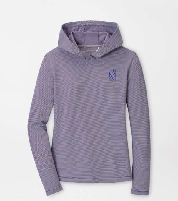 Northwestern Women's Pine Sugar Stripe Performance Hoodie in Purple2