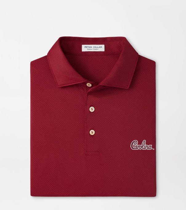 South Carolina Script Hugo Performance Jersey Polo in Maroon2