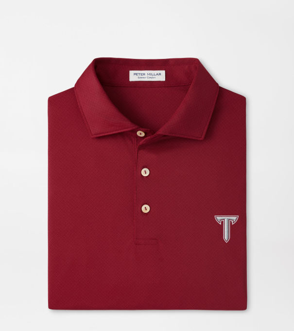 Troy Hugo Performance Jersey Polo in Maroon2