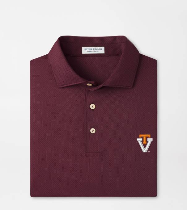 Virginia Tech Vault Hugo Performance Jersey Polo in Maroon3
