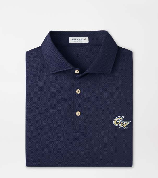 George Washington University Hugo Performance Jersey Polo in Navy