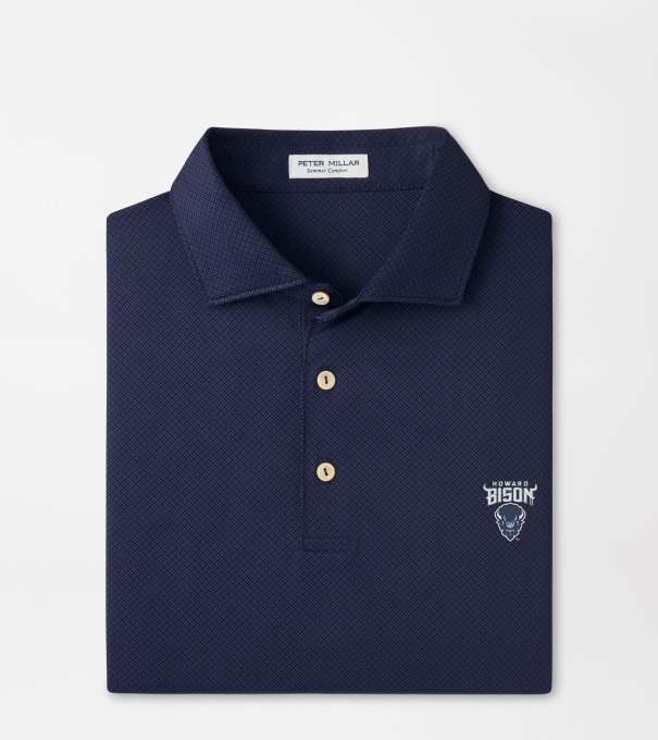 Howard University Hugo Performance Jersey Polo in Navy