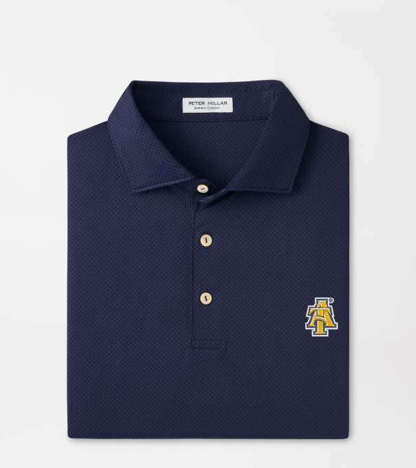 NC A&T Hugo Performance Jersey Polo in Navy
