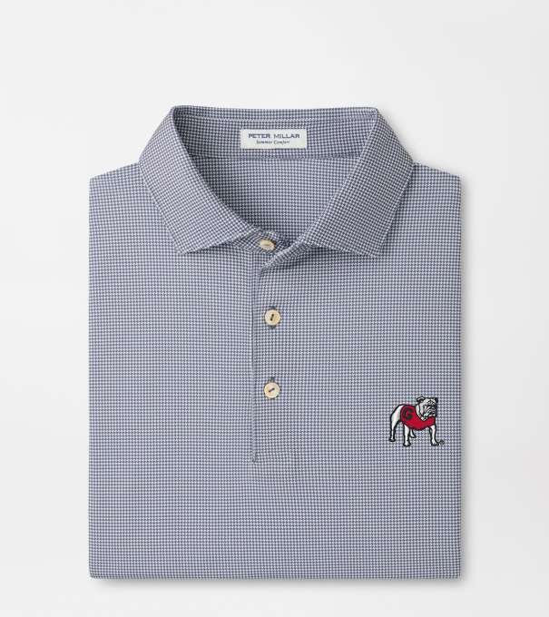Georgia Standing Bulldog Border Performance Jersey Polo in Iron
