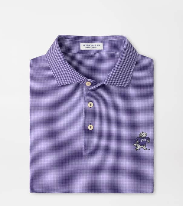 TCU Vault Border Performance Jersey Polo in Purple2