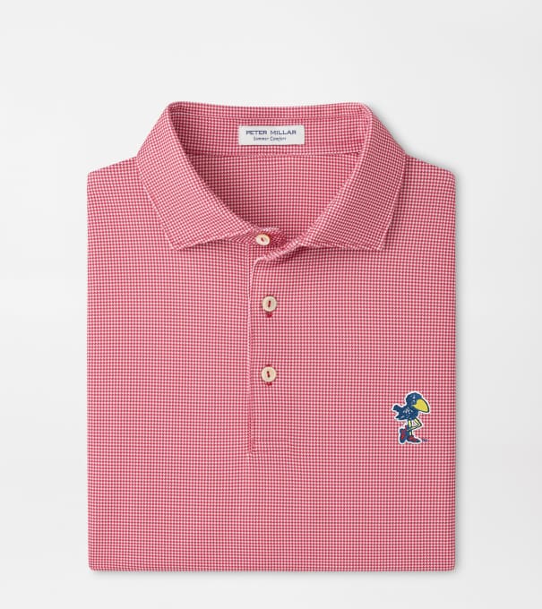 Kansas Vault Border Performance Jersey Polo in Red3