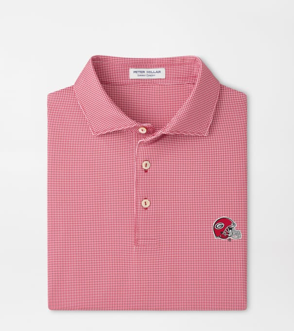 Georgia Helmet Border Performance Jersey Polo in Red3