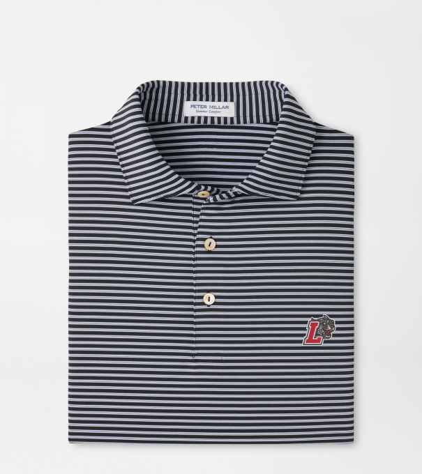 Lafayette College Tiebreaker Performance Jersey Stripe Polo in Black