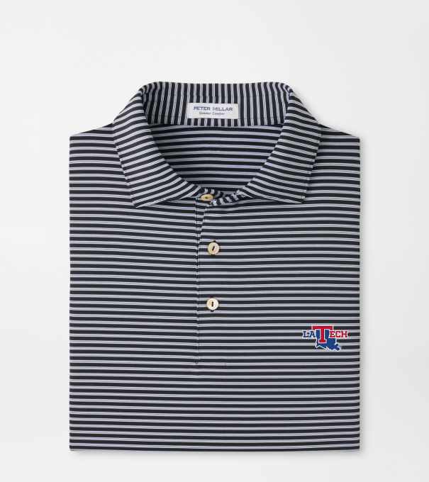Louisiana Tech Tiebreaker Performance Jersey Stripe Polo in Black