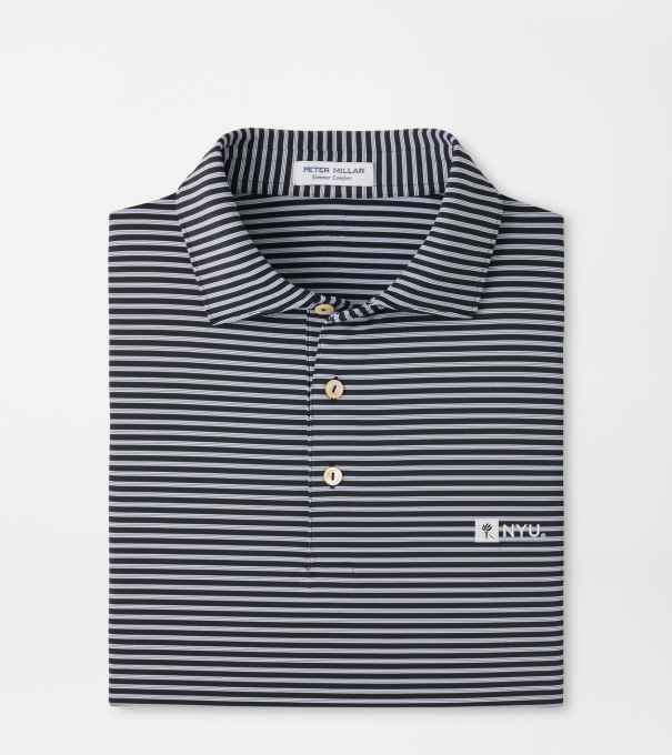 New York University Tiebreaker Performance Jersey Stripe Polo in Black
