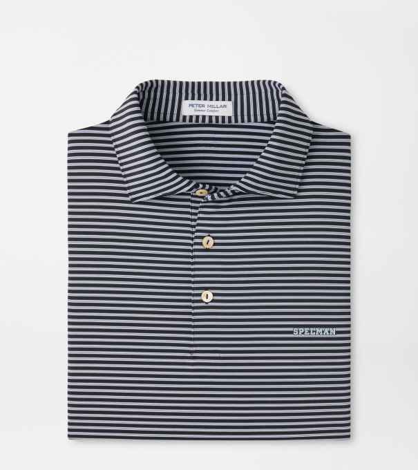 Spelman College Tiebreaker Performance Jersey Stripe Polo in Black