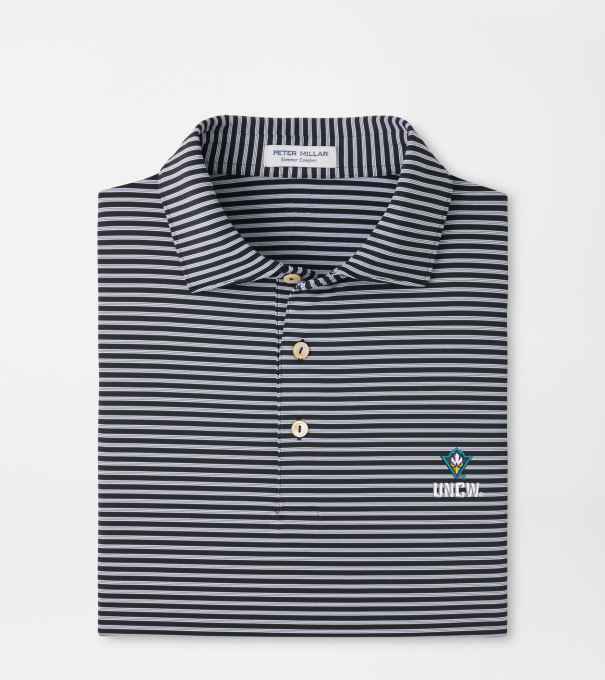 UNCW Tiebreaker Performance Jersey Stripe Polo in Black