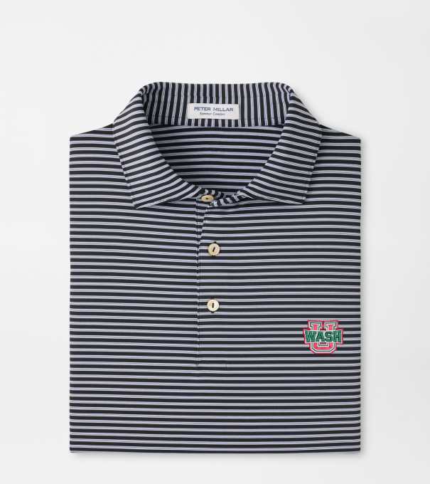 Washington St. Louis Tiebreaker Performance Jersey Stripe Polo in Black