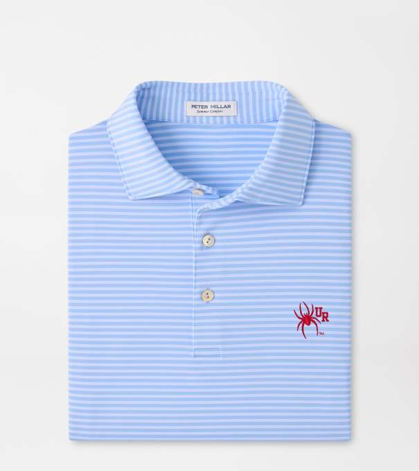 Richmond Tiebreaker Performance Jersey Stripe Polo in Cottage Blue