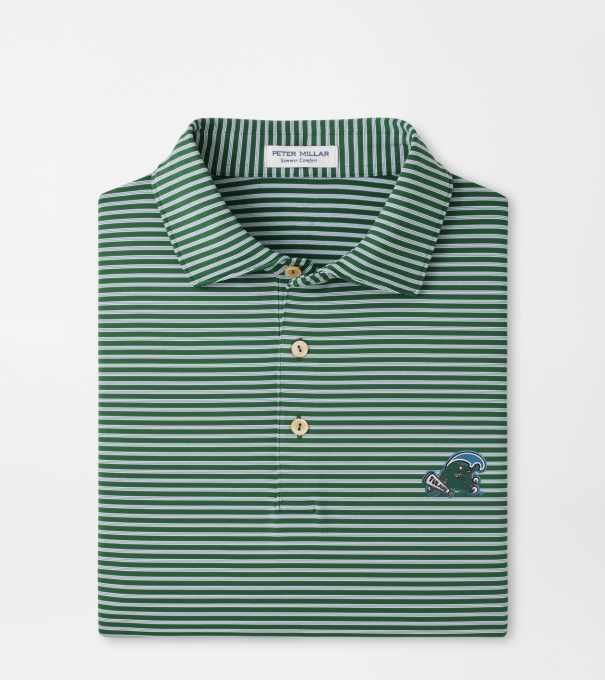 Tulane Green Wave Tiebreaker Performance Jersey Stripe Polo in Green1