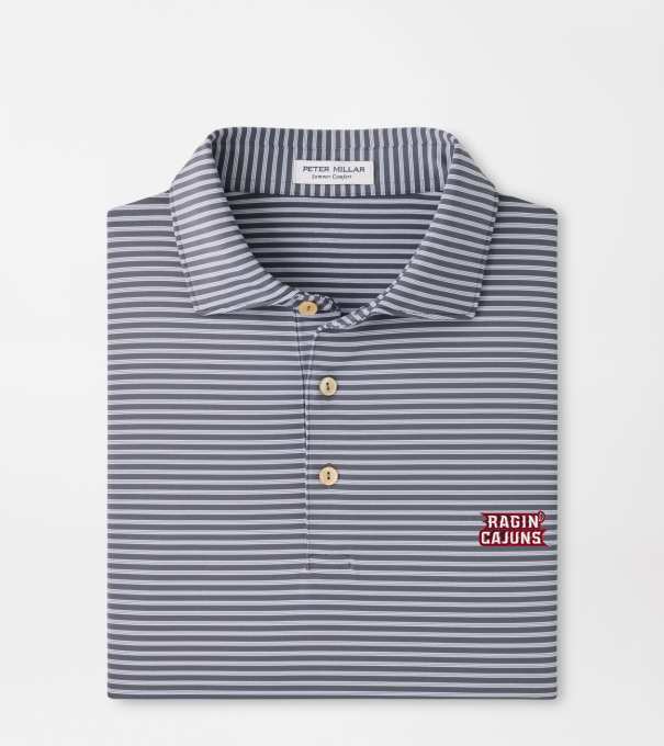 Louisiana at Lafayette Tiebreaker Performance Jersey Stripe Polo in Iron