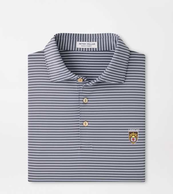 Lehigh Tiebreaker Performance Jersey Stripe Polo in Iron