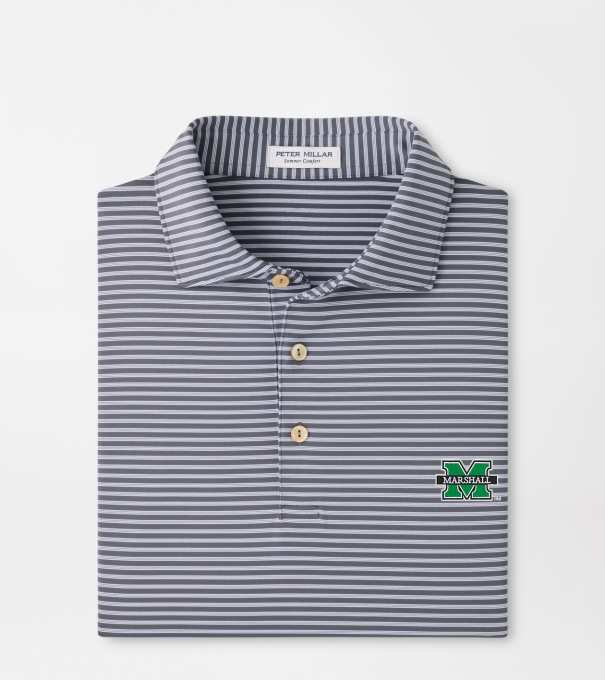 Marshall Tiebreaker Performance Jersey Stripe Polo in Iron