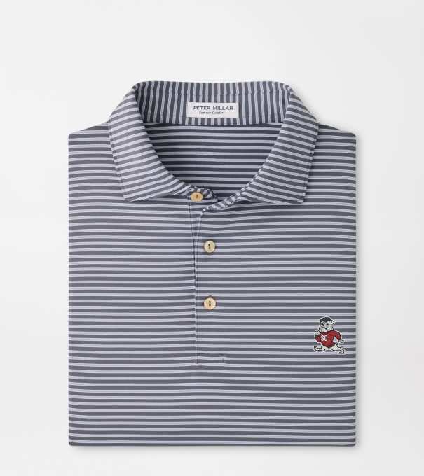 SC State Tiebreaker Performance Jersey Stripe Polo in Iron
