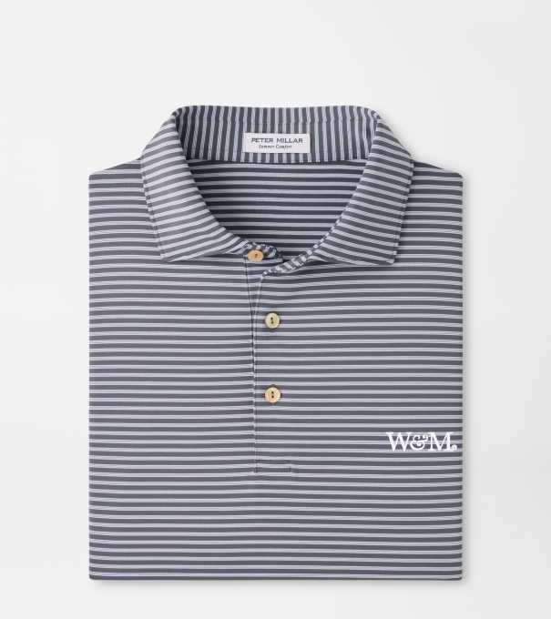William & Mary Tiebreaker Performance Jersey Stripe Polo in Iron